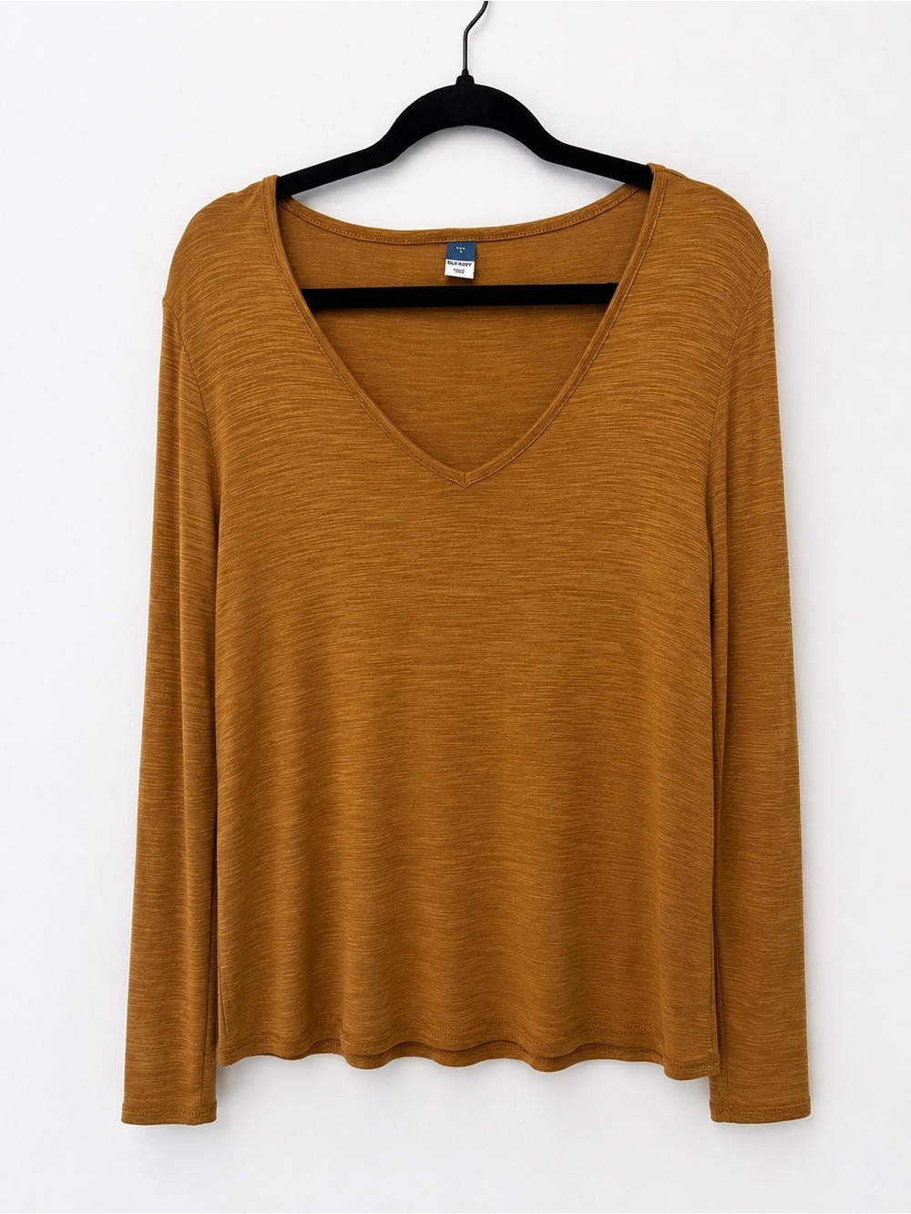 Old Navy Luxe Long Sleeve V-neck Tee Burnt Orange Sz. Small